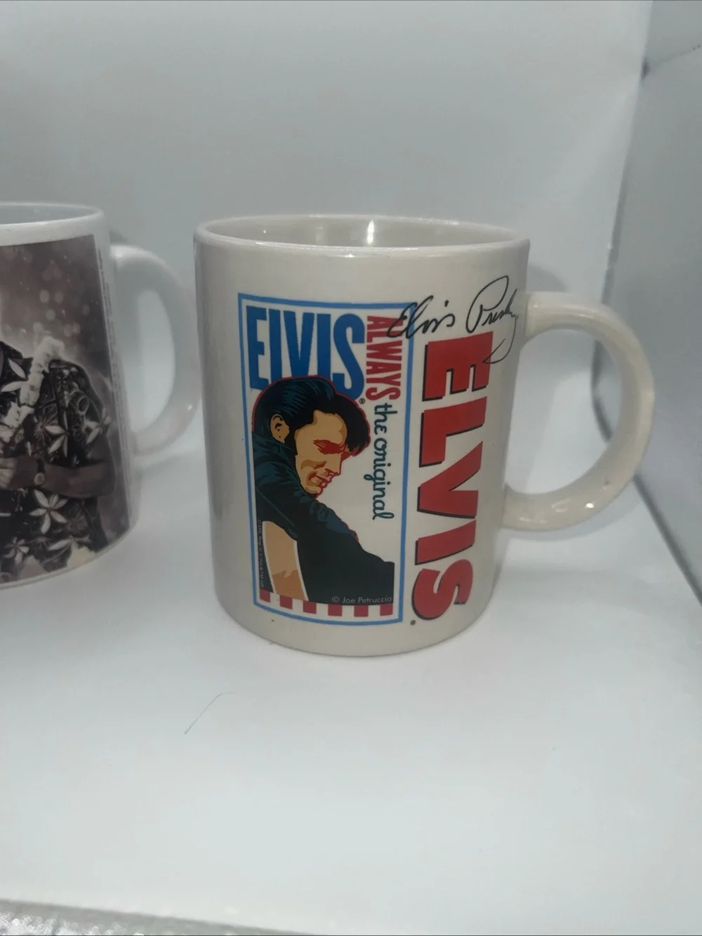 Lot of 2 Elvis Presley Coffee Mugs Signature Product Hawaii & Always
